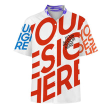 Charger l'image dans la galerie, Chemise homme col montant manches courtes avec poche LM058 personnalisée avec prénom motif texte (conception multi-images)
