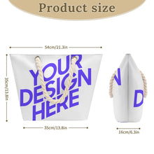 Charger l'image dans la galerie, Sac cabas grande capacité en corde de chanvre XB0601066 personnalisé avec photo texte prénom (conception une image)