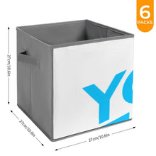 Charger l'image dans la galerie, Lot de 6 bacs de rangement pliables personnalisée avec prénom motif texte