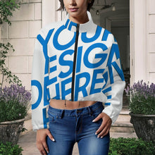 Charger l'image dans la galerie, Veste polaire courte à capuche pour femme MWL476 personnalisé avec photo texte prénom (conception une image)