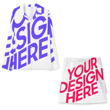 Charger l'image dans la galerie, Ensemble chemise à manches longues et short avec cordon A18TZ pour femme personnalisé avec photo texte prénom (conception une image)