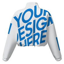 Charger l'image dans la galerie, Veste polaire courte à capuche pour femme MWL476 personnalisé avec photo texte prénom (conception une image)