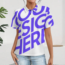 Charger l'image dans la galerie, Polo femme à épaules droites et patte de boutonnage LTPL22 personnalisé avec photo texte prénom (conception une image)