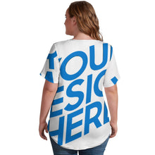 Charger l'image dans la galerie, T-shirt Ice Silk à manches courtes et col en V NZ109 pour femme personnalisé avec photo texte prénom (conception une image)