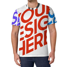 Charger l'image dans la galerie, T-shirt homme en soie glacée OMDT01 personnalisée avec prénom motif texte (conception multi-images)