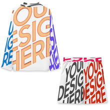 Charger l'image dans la galerie, Ensemble chemise à manches longues et short extra doux A18TZ pour femme personnalisée avec prénom motif texte (conception multi-images)