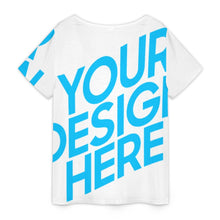 Charger l'image dans la galerie, T-shirt à manches courtes grande taille VDT haut d'été col en V personnalisé avec photo texte prénom (conception une image)