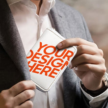 Charger l'image dans la galerie, Sac à cartes en cuir zippé en PU personnalisée avec prénom motif texte (conception multi-images)