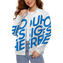 Charger l'image dans la galerie, Veste de baseball universitaire pour femme SDS2507 personnalisé avec photo texte prénom (conception une image)