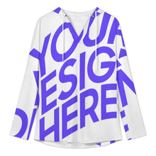 Charger l'image dans la galerie, Sweat à capuche femme manches longues col V C19H personnalisé avec photo texte prénom (conception une image)