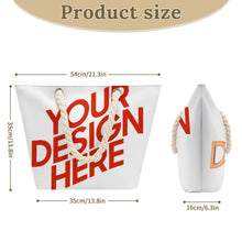 Charger l'image dans la galerie, Sac cabas grande capacité en corde de chanvre personnalisée avec prénom motif texte (conception multi-images)