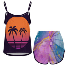 Charger l'image dans la galerie, Ensemble Pyjama Soie Glacée Personnalisable | Caraco & Shorty Doux