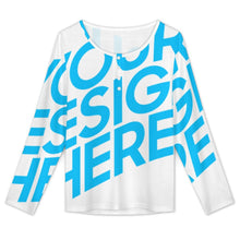 Charger l'image dans la galerie, Haut boutonné à manches longues pour femme BMJ personnalisé avec photo texte prénom (conception une image)
