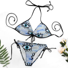 Charger l'image dans la galerie, Bikini Froncé Ajustable à Nouer : Maillot String 2 Pièces Sexy