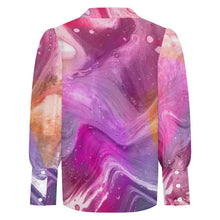 Charger l'image dans la galerie, Chemise satinée à manches bouffantes personnalisable pour femme