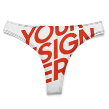 Charger l'image dans la galerie, String dos en T en soie glacée pour femme NZ207 personnalisée avec prénom motif texte (conception multi-images)