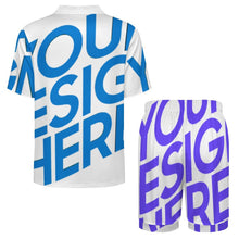 Charger l'image dans la galerie, Pyjama homme manches courtes en soie glacée LM135 personnalisé avec photo texte prénom (conception une image)