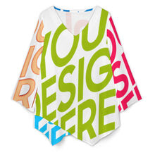 Charger l'image dans la galerie, Haut à manches longues et col en V pour femme avec ourlet irrégulier BZL personnalisée avec prénom motif texte (conception multi-images)