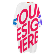 Charger l'image dans la galerie, Chemise de nuit ample à manches courtes pour femme grande taille LM475 personnalisée avec prénom motif texte (conception multi-images)