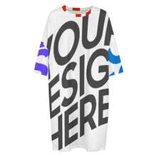 Charger l'image dans la galerie, Chemise de nuit ample à manches courtes pour femme grande taille LM475 personnalisée avec prénom motif texte (conception multi-images)