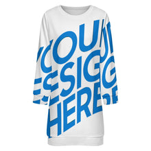 Charger l'image dans la galerie, Robe pull à manches longues pour femme LM565 personnalisé avec photo texte prénom (conception une image)