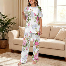 Charger l'image dans la galerie, Ensemble Pyjama Femme Personnalisé Manches Courtes et Pantalon
