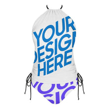 Charger l'image dans la galerie, Bikini bustier dos nu 2 pièces F145kA01 pour femme personnalisé avec photo texte prénom