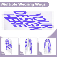 Charger l'image dans la galerie, Echarpe pompon pour femme grande taille 200cm 70cm x 10cm personnalisé avec photo texte prénom