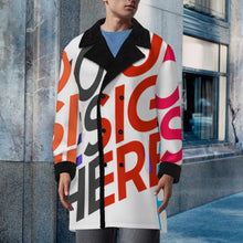 Charger l'image dans la galerie, Trench-coat croisé pour homme avec col costume MWL510 personnalisée avec prénom motif texte (conception multi-images)