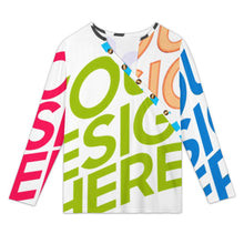 Charger l'image dans la galerie, T-shirt boutonné à manches longues et col incliné XCK pour femme personnalisée avec prénom motif texte (conception multi-images)