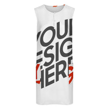 Charger l'image dans la galerie, Robe gilet femme LM456 avec 2 grandes poches personnalisée avec prénom motif texte (conception multi-images)