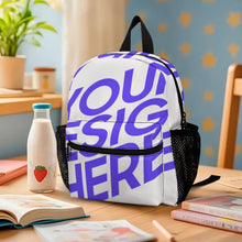 Charger l'image dans la galerie, Sac à dos d'école enfant 33.5x25x13.5cm entièrement imprimé personnalisé avec photo texte prénom (conception une image)