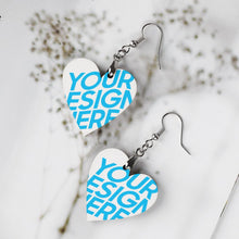 Charger l'image dans la galerie, Pendentif boucle d'oreille en bois personnalisé avec photo texte