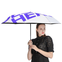 Charger l'image dans la galerie, Y01 Parapluie automatique pliable 3 plis / parapluie de poche (noir collé à l'intérieur / imprimé à l'extérieur) personnalisé avec photo texte prénom