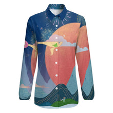 Charger l'image dans la galerie, Chemise Rétro Femme Personnalisable | Blouse Fluide Manches Longues