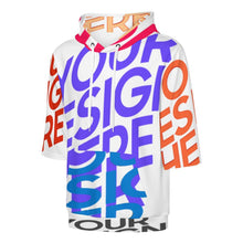 Charger l'image dans la galerie, Sweat-shirt à capuche en tissu à écailles de poisson design multi-images unisexe pour hommes et femmes demi-manche LM033 personnalisé avec photo texte prénom