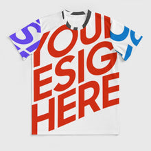 Charger l'image dans la galerie, T-shirt homme en soie glacée OMDT01 personnalisée avec prénom motif texte (conception multi-images)