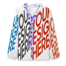 Charger l'image dans la galerie, Blouse manches longues avec décolleté V à volants passepoil pour femme A1S personnalisée avec prénom motif texte (conception multi-images)