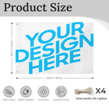 Charger l'image dans la galerie, Un drapeau avec un trou dans chaque coin personnalisée avec prénom motif texte