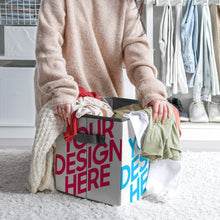 Charger l'image dans la galerie, Boîte de rangement pliable pour la maison organiseur personnalisée avec prénom motif texte (conception multi-images)