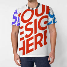 Charger l'image dans la galerie, T-shirt homme en soie glacée OMDT01 personnalisée avec prénom motif texte (conception multi-images)