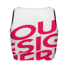 Charger l'image dans la galerie, Soutiens-gorge de sport à fermeture éclair sur le devant pour femmes SDS2007 personnalisé avec photo texte prénom (conception une image)