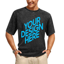 Charger l'image dans la galerie, T-shirt à manches courtes à épaules tombantes rétro de style boutique personnalisé avec photo texte prénom