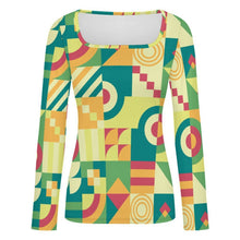 Charger l'image dans la galerie, T-shirt Femme Personnalisé Ajusté Col Carré Maille Côtelée