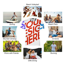 Charger l'image dans la galerie, T-shirt homme en soie glacée OMDT01 personnalisée avec prénom motif texte (conception multi-images)