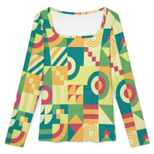 Charger l'image dans la galerie, T-shirt Femme Personnalisé Ajusté Col Carré Maille Côtelée