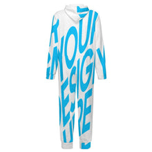 Charger l'image dans la galerie, Combinaison en flanelle LTWY87 à manches longues avec fermeture éclair et capuche pour 2 à 15 ans personnalisé avec photo texte prénom (conception une image)