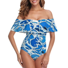 Charger l'image dans la galerie, Maillot de Bain Une Pièce Épaules Dénudées avec Volant Personnalisable