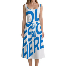 Charger l'image dans la galerie, Robe sans manches pour femme avec ceinture LYQ121 personnalisé avec photo texte prénom (conception une image)