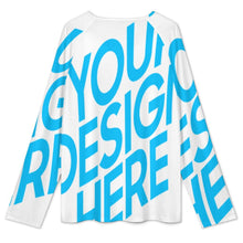 Charger l'image dans la galerie, Haut à manches longues à fermeture éclair en V pour femme NT58 personnalisé avec photo texte prénom (conception une image)